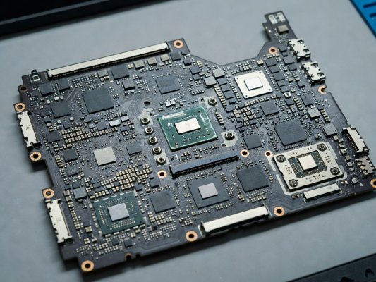 A highly integrated laptop motherboard missing modular components